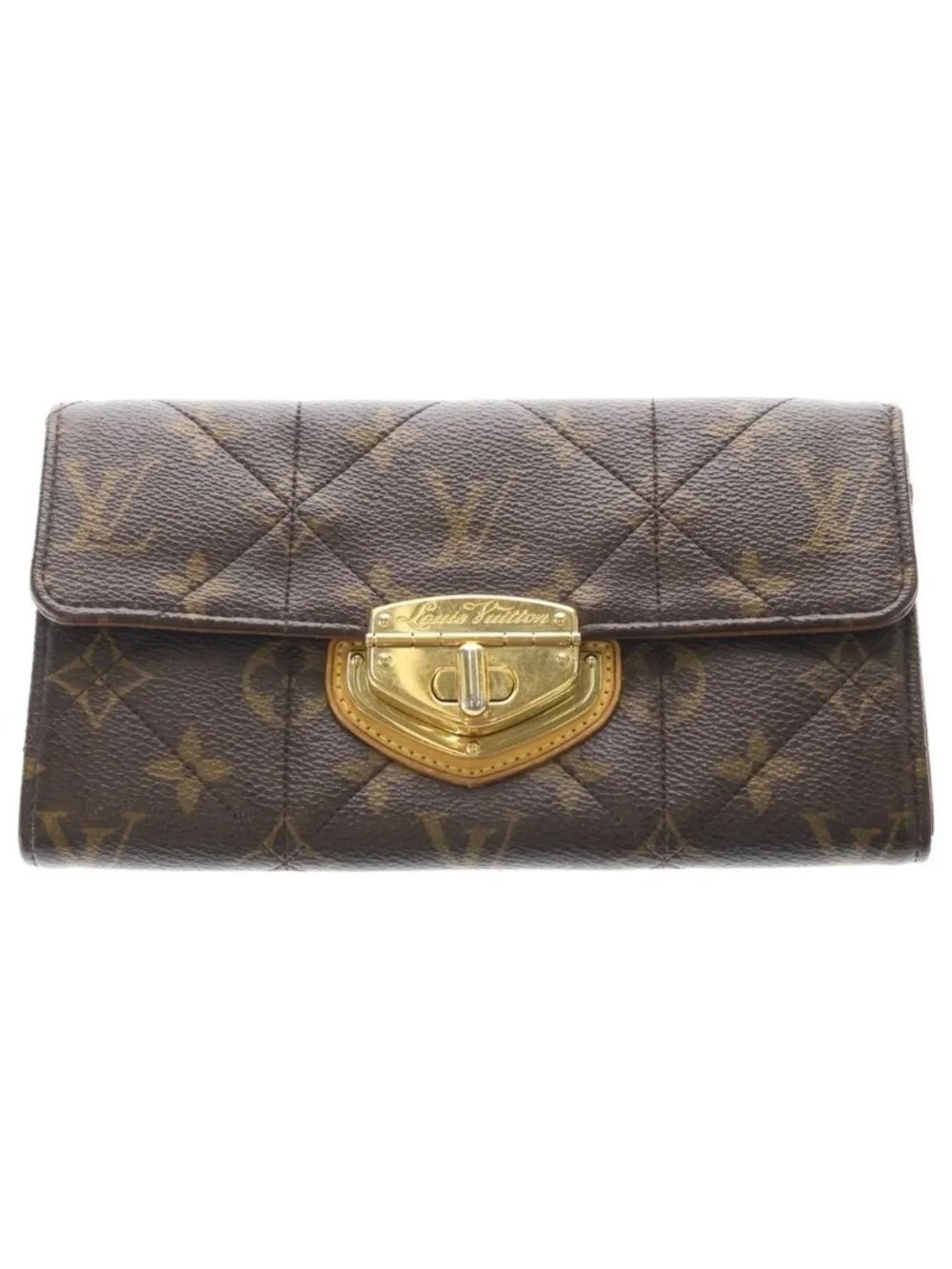 Louis Vuitton Monogram Etoile Portefeuille Sarah Wallet Brown Leather Gold